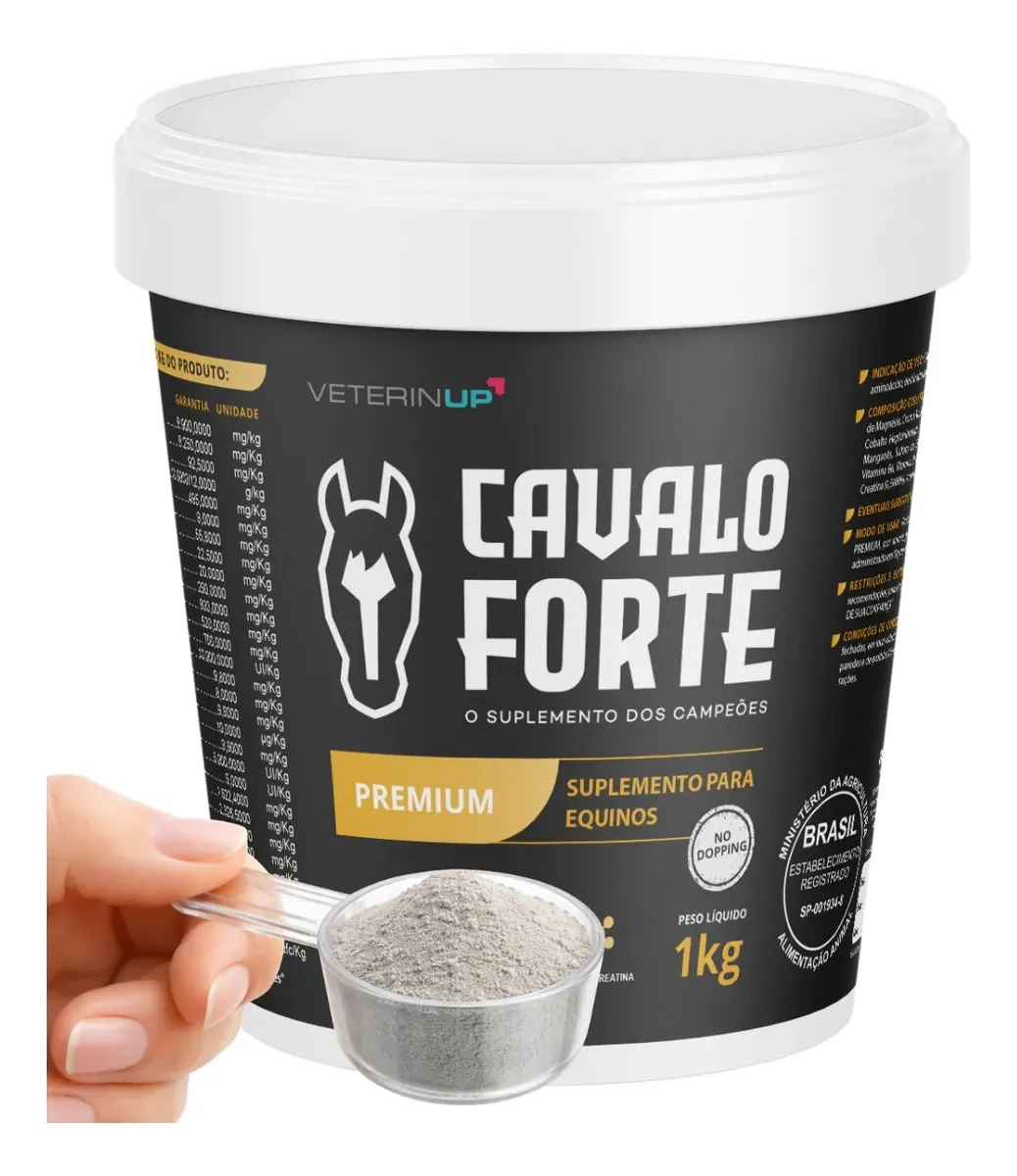 1kg Suplemento Cavalo Forte Premium Musculo Explosão Engorda