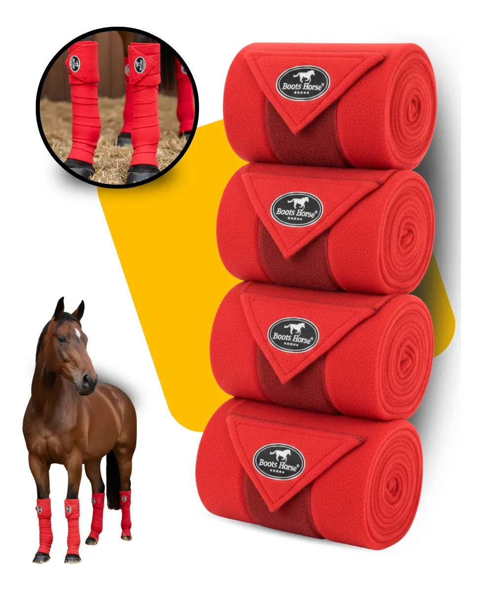 Liga De Descanso Trabalho De Cavalo Com Stretch Boots Horse Vermelho