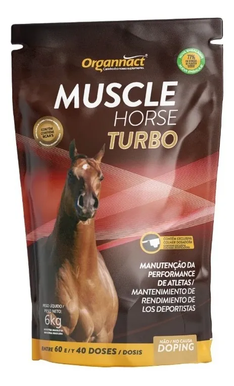 Suplemento Pó Muscle Horse Turbo 6 kg Organnact para Cavalo