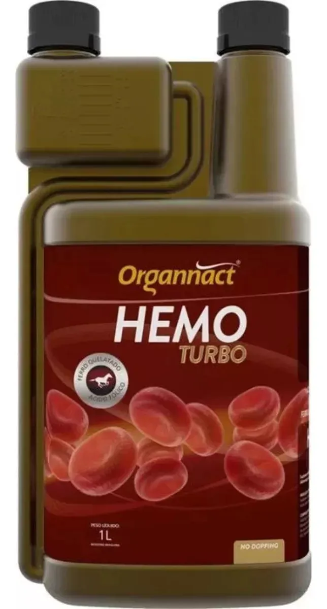 Suplemento Vitamínico Hemo Turbo Organnact para Equinos 1 Litro