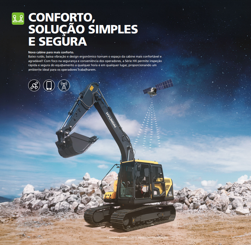 Escavadeira Hyundai HX150L 14,7 Ton 110 hp Tier 3