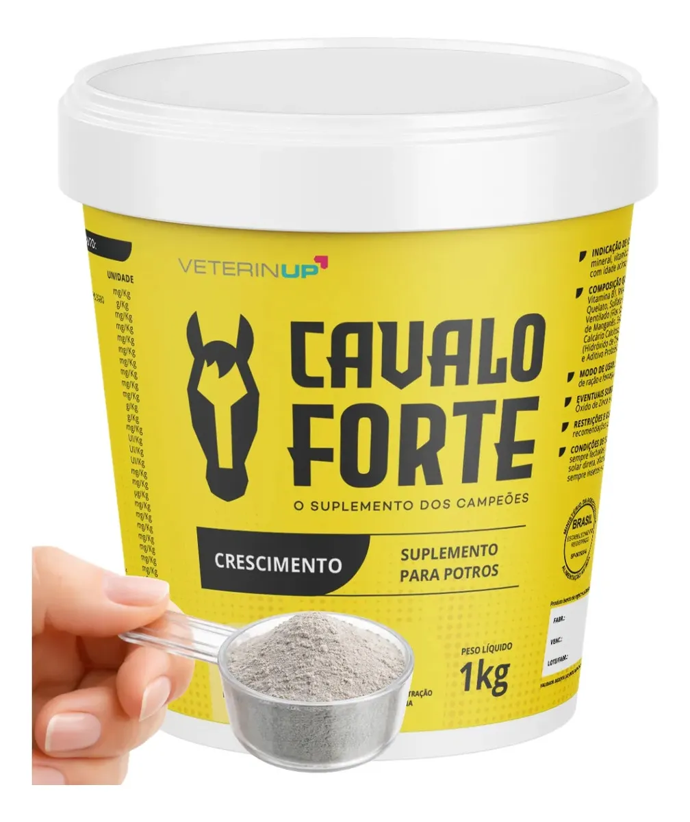 Suplemento Cavalo Forte Crescimento 1kg Com Lisina Potro 3anos