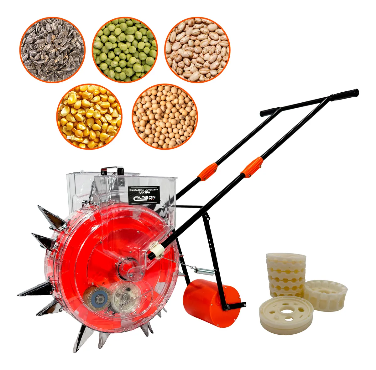 Plantadeira Adubadeira Manual De Empurrar Diversas Sementes