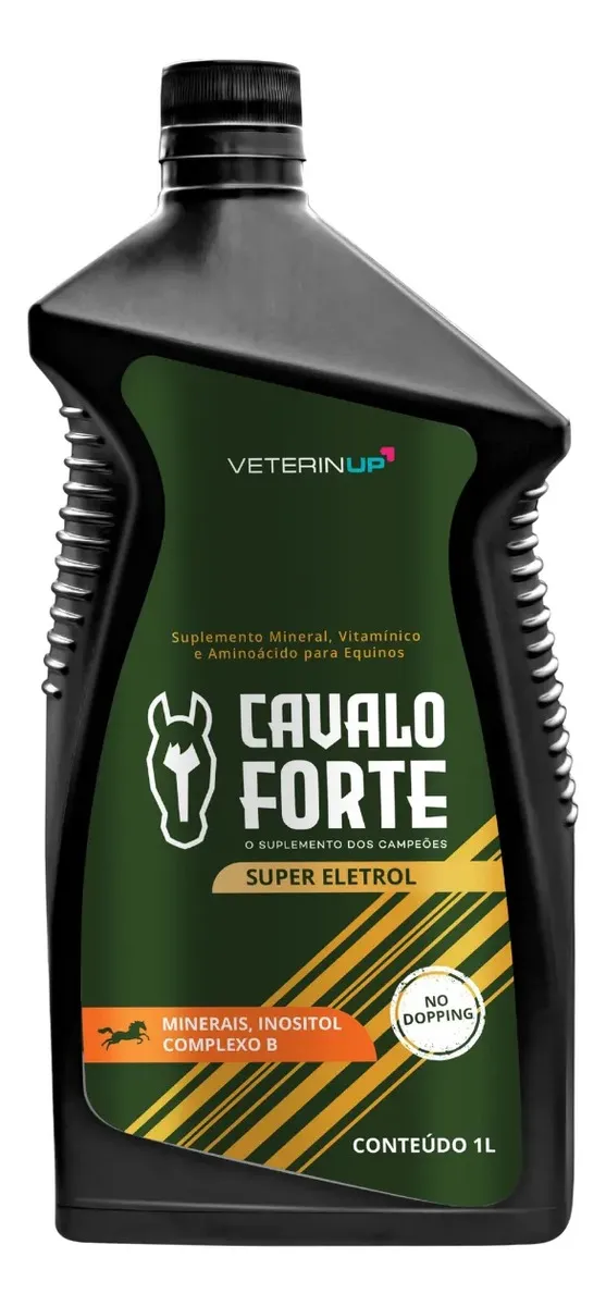 Cavalo Forte Super Eletrol 1L – Suplemento Equino Eletrólito Líquido | Reposição de Eletrólitos (Sódio, Potássio, Magnésio) | Hidratação e Recuperação Pós-Esforço