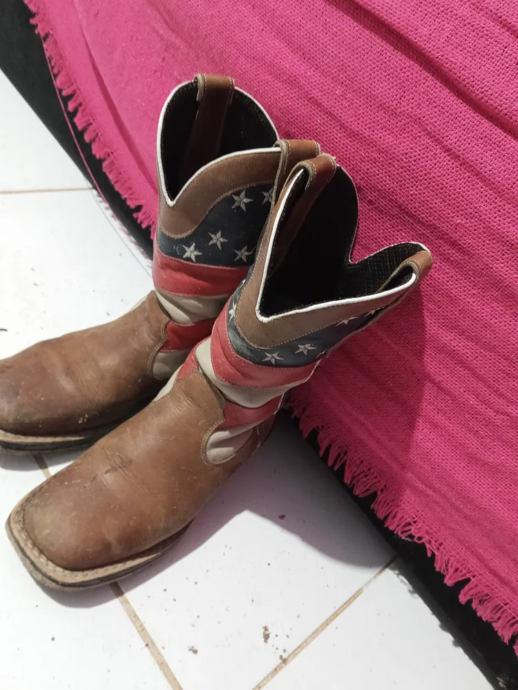 Bota Texana Country Masculina Em Couro Legítimo Bege Jump