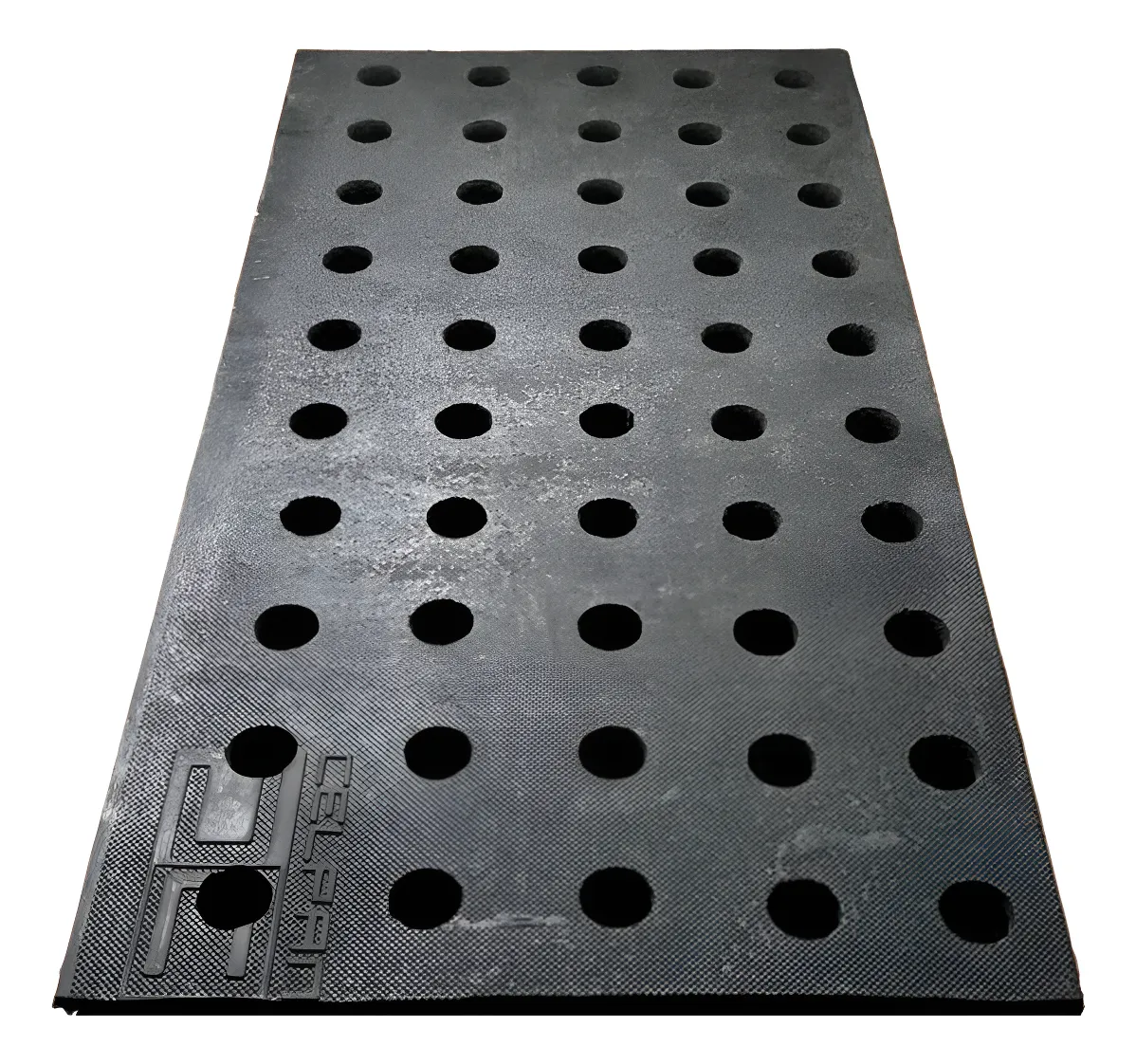 Estrado Vazado Emborrachado P/ Baia Cavalo Placa 25x250x500mm Preto Com Furos