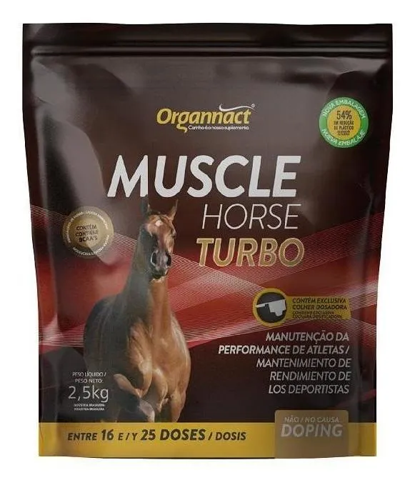 Suplemento para Cavalos Muscle Horse Turbo Organnact 2,5 kg Pó