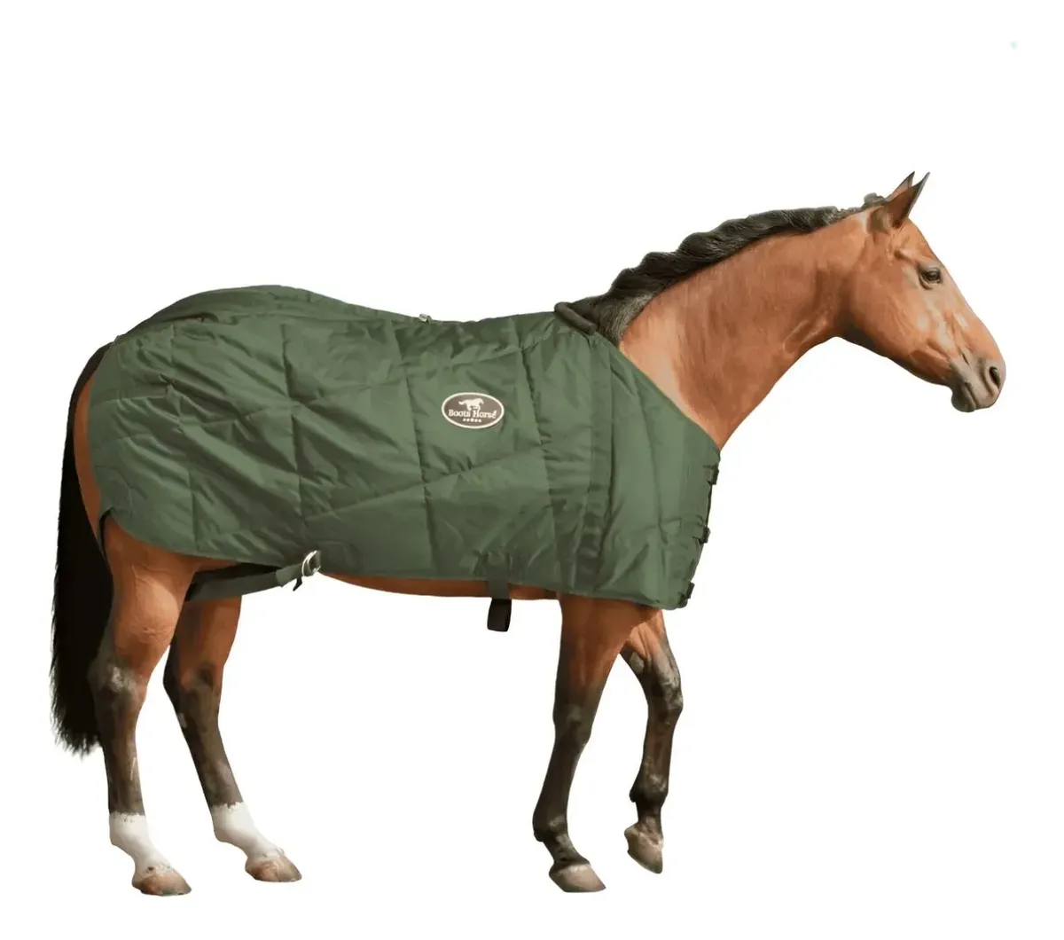 Capa De Frio Para Cavalo Forrada Boots Horse Várias Cores Verde Militar