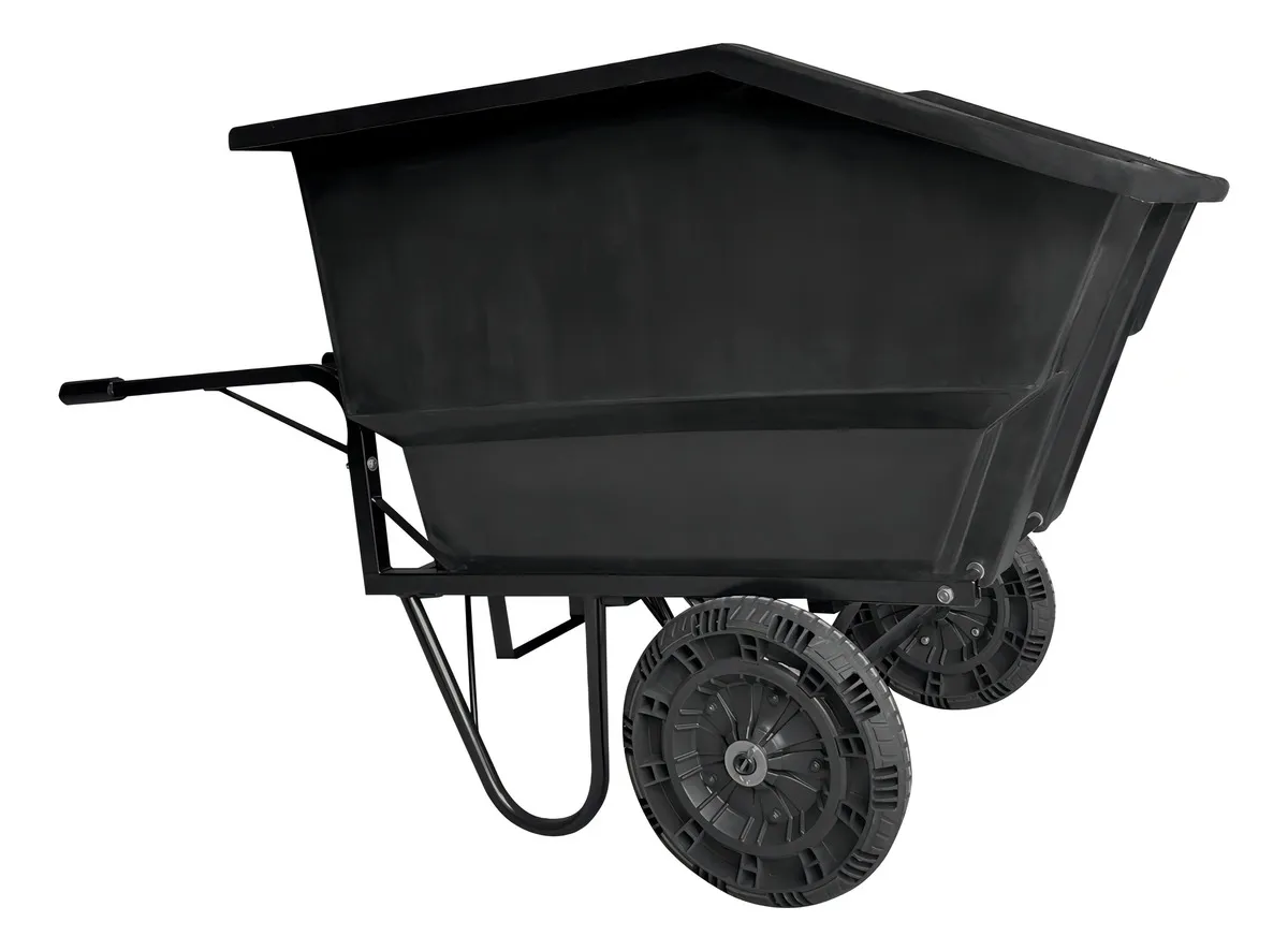 Carrinho De Mão 250l Escamoteável Facil Uso Limpeza De Baias Cor Preto