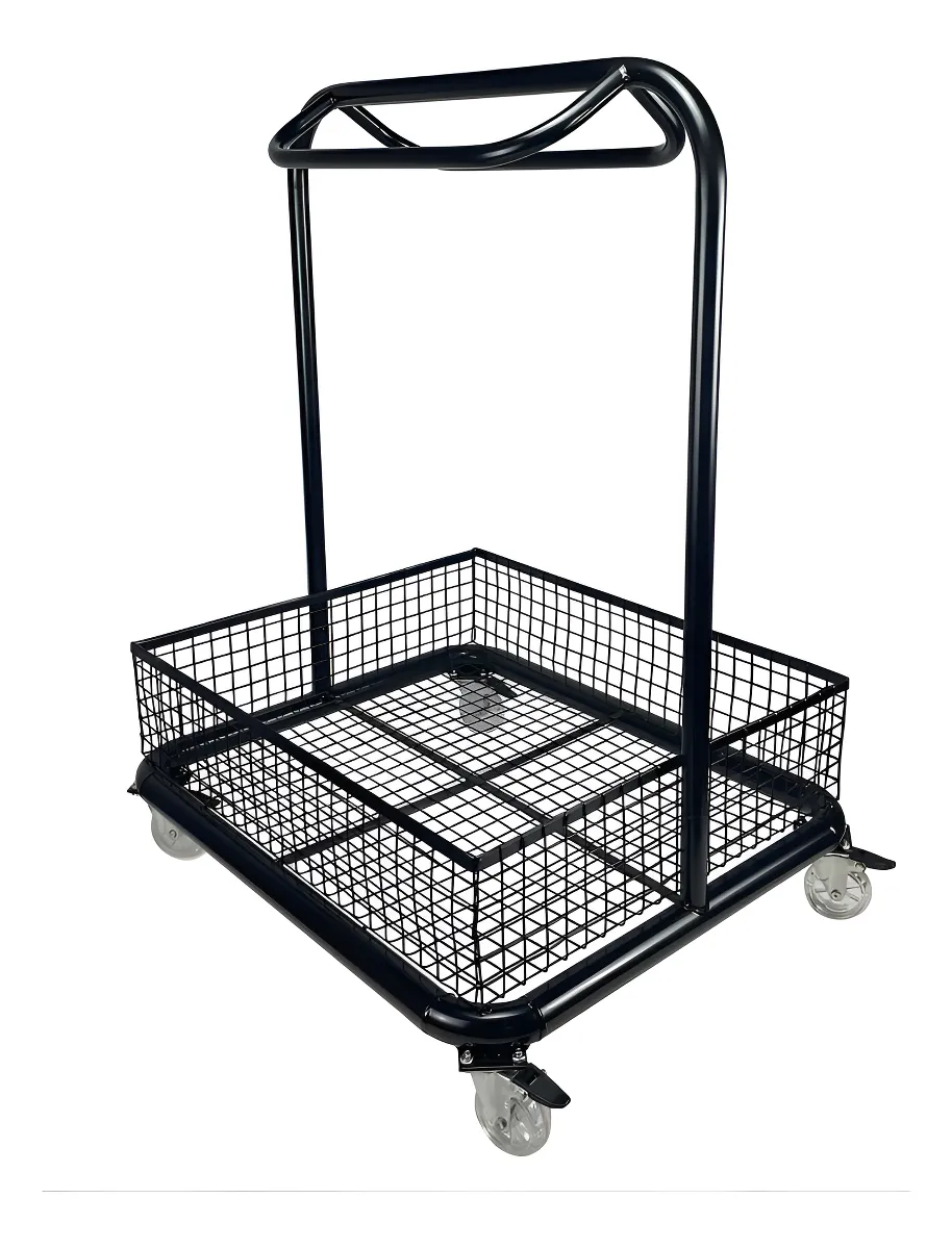 Cavalete Am Ferramentas com Cesto e Rodinhas para Sela Preta Aço