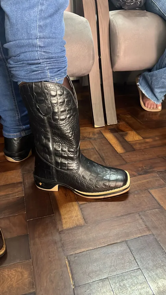 Bota Texana Country Em Couro Legítimo Exótico Sola Jump
